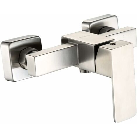 Shower Faucet Bath/Wall Mounted Shower Faucet Water Heater Mixer Valve 304 Brushed Stainless Steel Square Faucet G1/2 Shower Faucet
