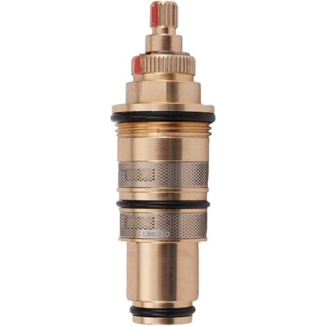 SJQKA Shower Flow Valve Replacement Parts Thermostatic Valve Cartridge Shower Faucet Valve Stem Shower Valve Handle Replacement Parts Repair Kit Temperature Control Brass