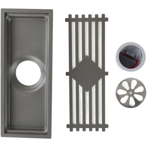 Shower grate, durable rectangular stainless steel floor drain for balcony use (30 cm)