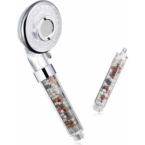 Shower Head, Anti-Limescale Shower Head with Negative Ion and Chlorine Double Filter, with Filtration System and 3 Shower Modes, High Pressure Water Saving Handheld Shower Filter.