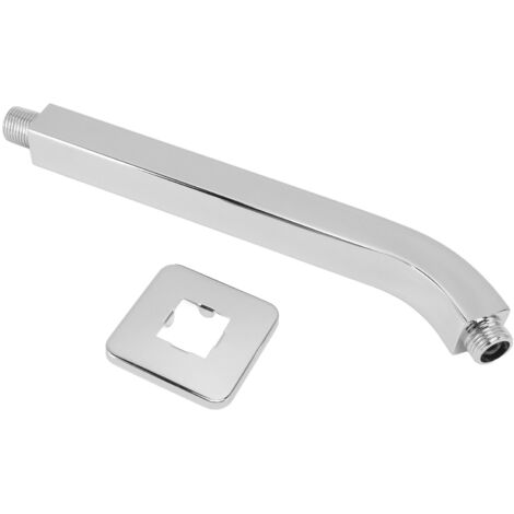 Shower Head Arm Square Brass Wall Mounted Rustproof 10in Shower Head Extension Arm for Bathroom Electroplating