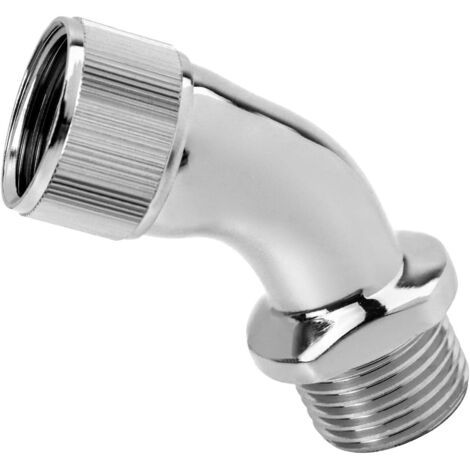 Shower Head Elbow, Shower Head Corner Piece, Internal and External Thread, Chrome-Plated Brass, 1 Piece