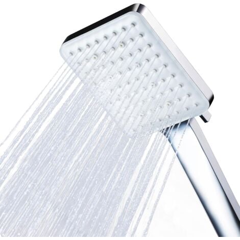 SJQKA Shower Head, Square High Pressure Shower Head Universal Adjustable Replacement Powerful Shower Head, 6 Modes, Chrome