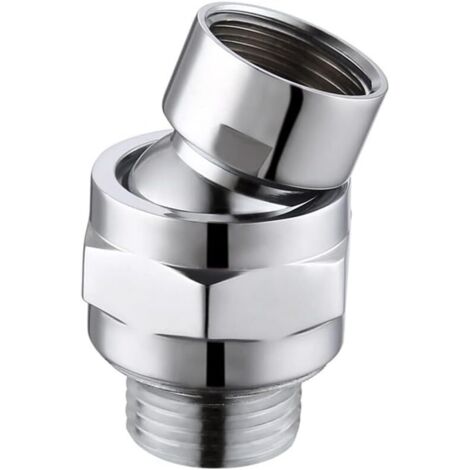 Shower Head Swivel Ball Joint Adapter - Solid Brass Shower Connector, Universal Adjustable Ball Joint Shower Arm Extension Component (Bright Light)