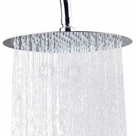 Shower Head,10 Inch Stainless Steel Round Shower Head 304.25cm Ultra-Thin High Pressure Rain Spray Shower Head Anti-Scale Hand Shower,Chrome