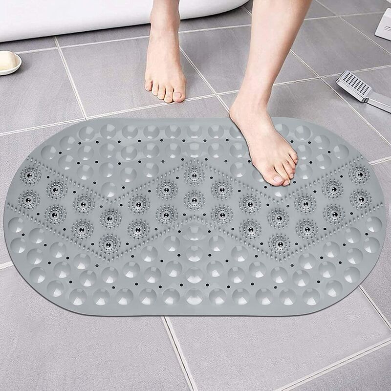 Non-Slip Shower Mat with Magnetic Massage PVC Non-Slip Shower Mat with Suction Cup and Drainage Holes Shower Mat Large for Bathroom Shower 39x69cm