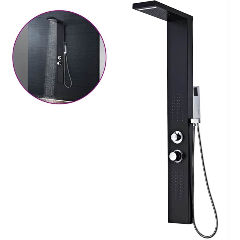 Shower Panel System Aluminium Matte Black