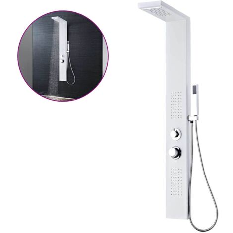 Shower Panel System Aluminium Matte White vidaXL