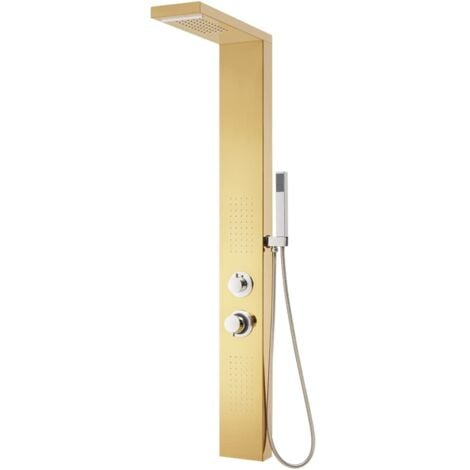 Shower Panel System Stainless Steel 201 Gold vidaXL