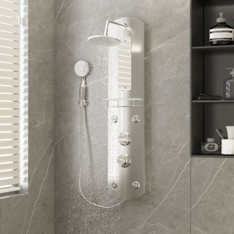 Shower Panel Unit 25x43x110 cm Silver vidaXL