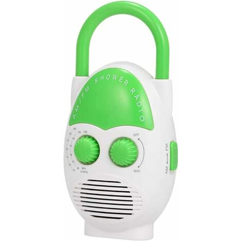 Party Portable Shower Radio FM and AM with Digital Decoding Chip for Bathroom Shower Radio Waterproof Beach and Outdoors Super Bass Strong Treble 