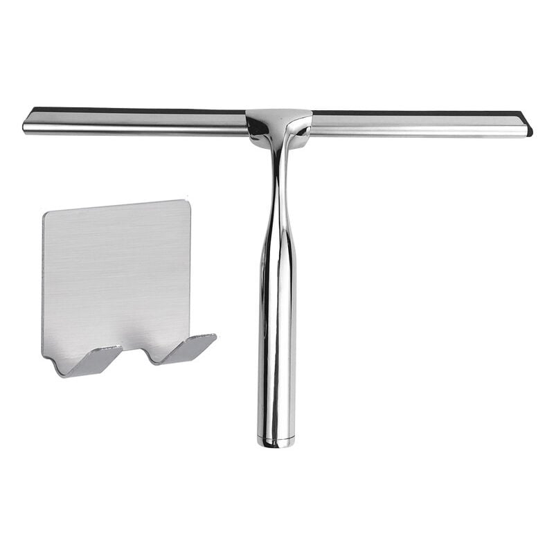 Aougo - shower scraper, stainless steel shower scraper, glass scraper, wiper with sticky hook