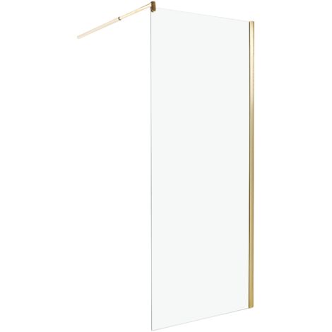 Shower Screen AHAUS 800 x 1900 mm Gold