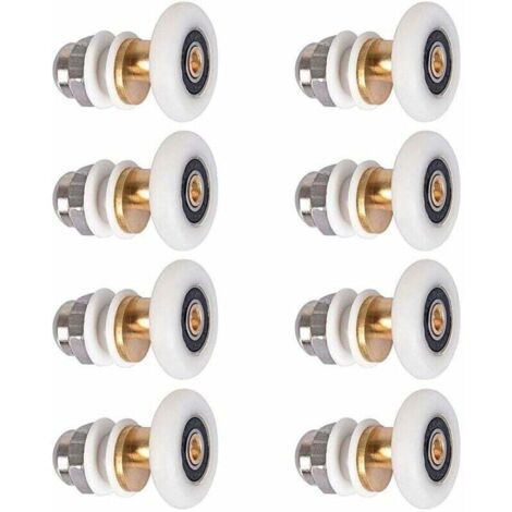 Shower screen rollers, sliding door rollers, shower screen pulleys, replacement wheels, wheel diameter 27 mm, 8 pieces