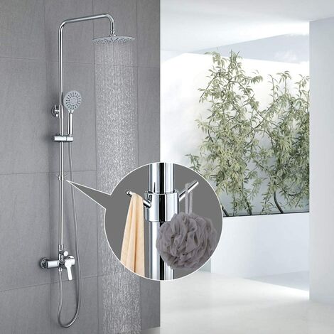 Shower Se Mixer Shower with 9" Overhead Shower and 3 Function Handheld Shower Bathroom Shower Mixer Adjustable Shower Rail Chrome
