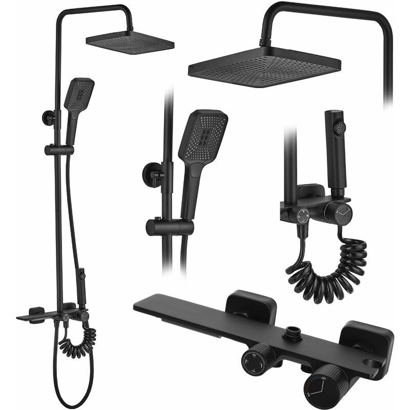 REA - Shower Set Helix Black - black