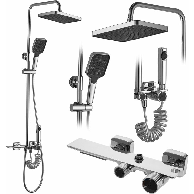 REA - Shower Set Helix Chrome - Chrome