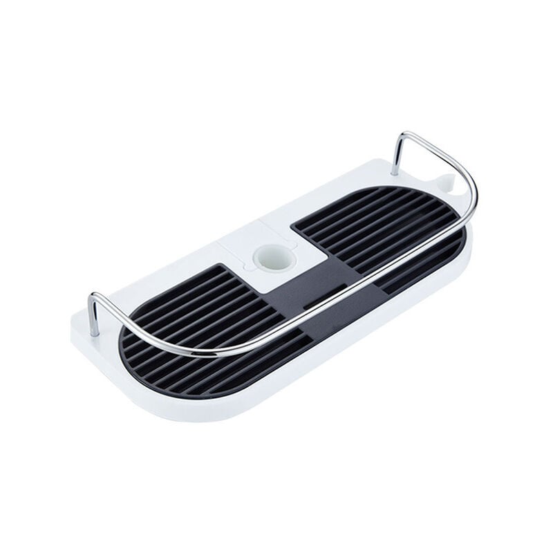 Image of Shower Shelf Punch Free Shower Bar Shower Tray Adjustable Railing Bathroom Soap Dish