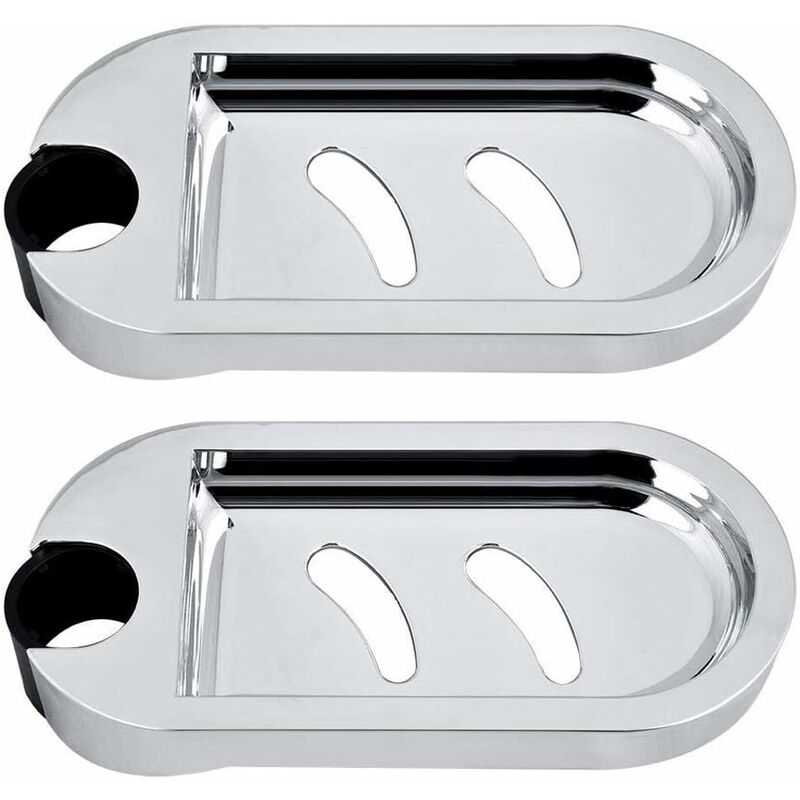 Shower Soap Dish, 2 Pieces Shower Bar Soap Dish Wall Mounted Sponge Holder Soap Saver Tray Adjustable Shower Shelf for Shower Bar Hole Diameter 25mm