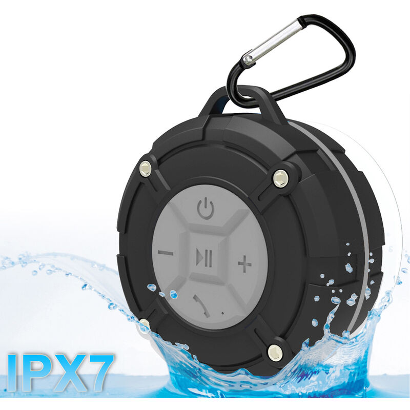 Shower Speaker Bluetooth, IPX7 Waterproof Bathroom Shower Radio with Suction Cup, grey