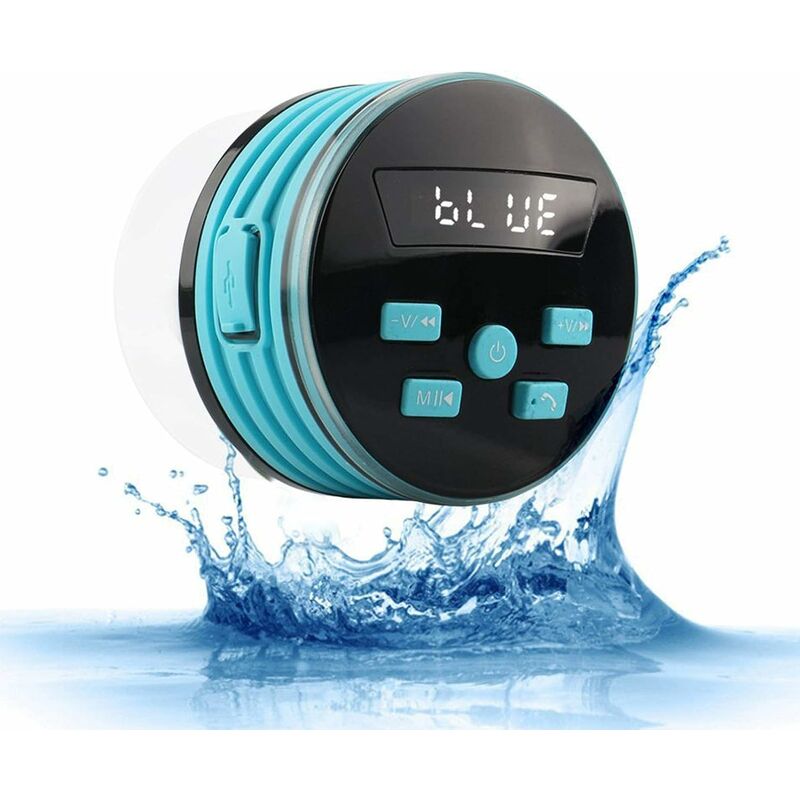 Shower speaker, waterproof portable wireless bluetooth speaker with fm radio, tws and light show, loud hd sound and deep bass speaker for bathroom,