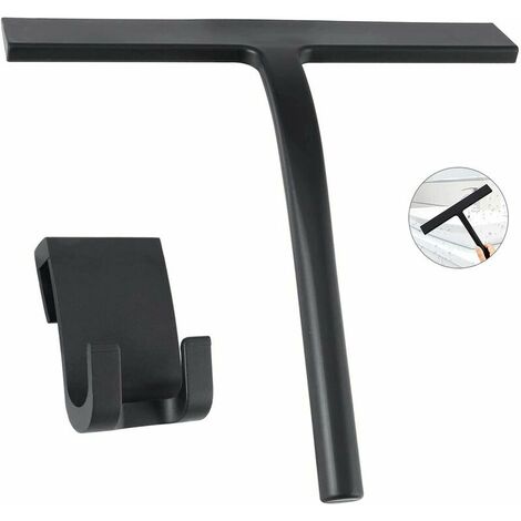 Shower Squeegee Silicone Squeegee Wiper Squeegee with Hanging Hook for Bathroom Kitchen (No Installation Required)