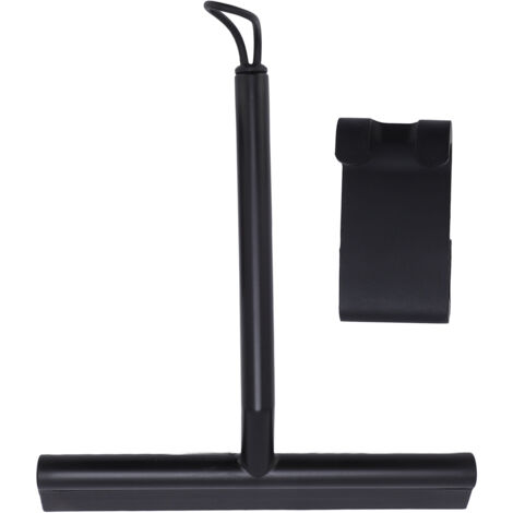 Shower Squeegee TPE PP Soft Head Glass Door Mirror Car Window Squeegee with Hanging Rope and Hook Black