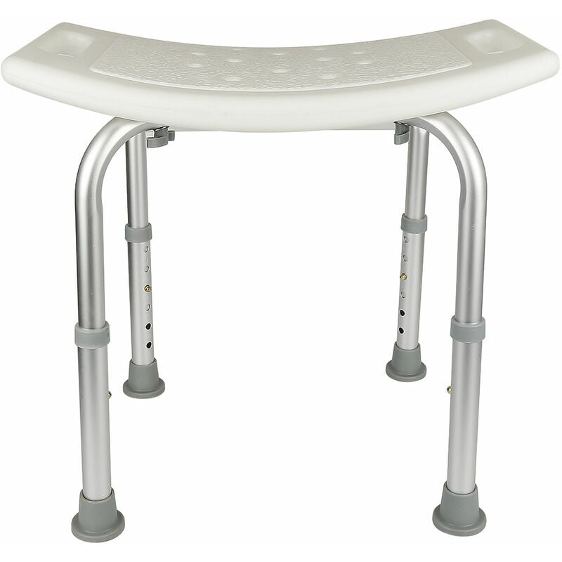 Shower Stool Shower Chair 43-60.5cm Adjustable Height Non-Slip Bath Seat Shower Aid Aluminum and Plastic Shower Seat for Elderly and Pregnant Women