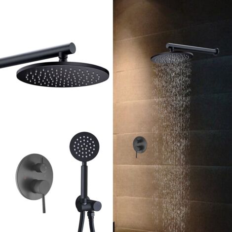 Shower System Black Matt Unterputz-Duschset mit Brausekopf und Handbrause 10 Inch Rain Shower