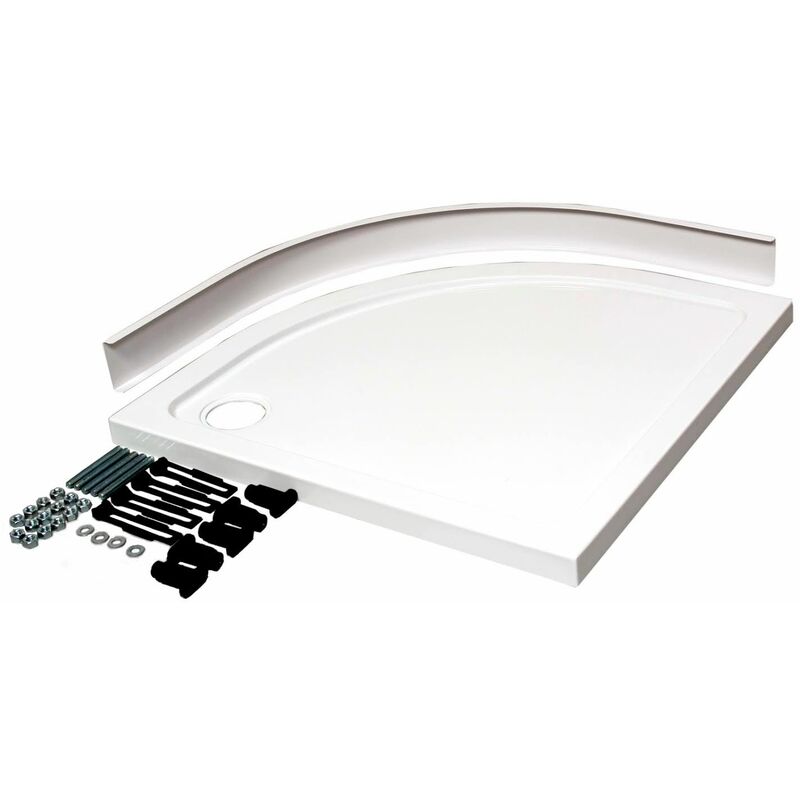 Shower Tray Riser Kit Panel Offset Quadrant Plinth Adjustable Feet 1200x900mm - White