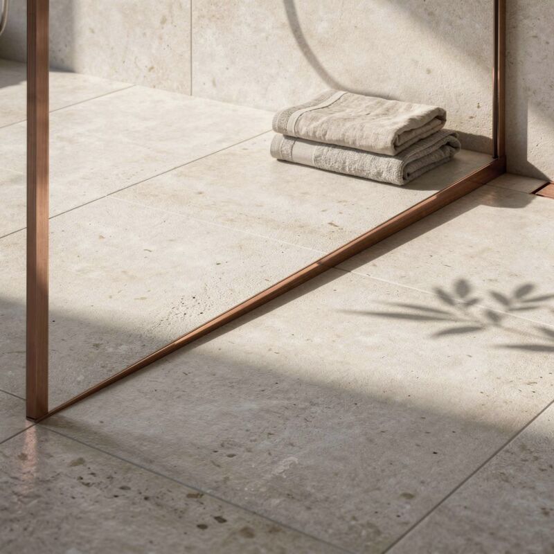 Shower Tray Skirting Rea Brush Copper 100 Cm Right