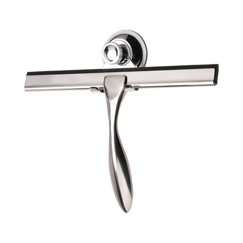 Shower Wiper, Stainless Steel With Suction Cup Hook Window Wiper For Bathroom Mirror Wiper