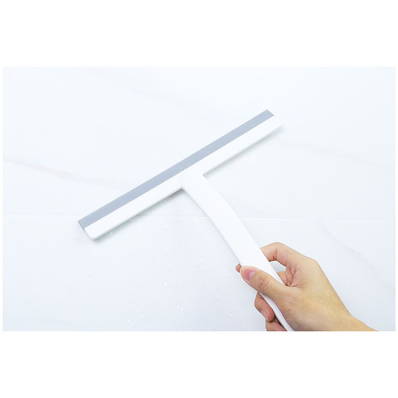 Shower Wiper Window Door Wiper Glass Wiper Blade Rubber Silicone Gasket Cleaner (White)