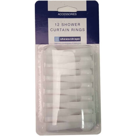 Showerdrape 12 White Shower Curtain Rings