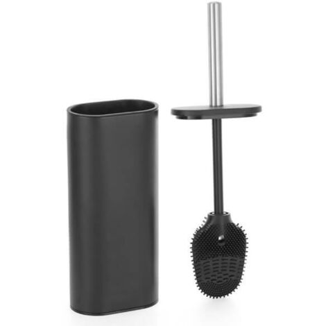 Showerdrape Fortuna Black Stainless Steel Toilet Brush & Holder