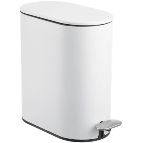 Showerdrape Fortuna White 5L Soft-Close Bathroom Pedal Bin