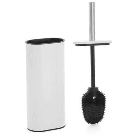 Showerdrape Fortuna White Stainless Steel Toilet Brush & Holder