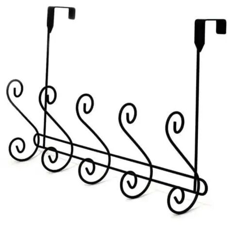 Showerdrape Lyrical Black Over Door Storage Hooks