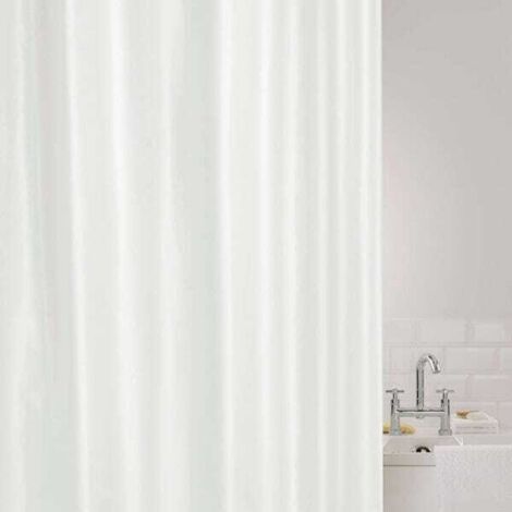 Showerdrape Showerplus Plain Polyester White Shower Curtain