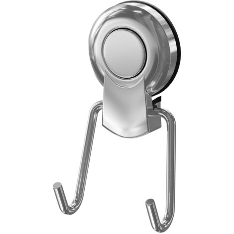 Showerdrape Suctionloc Chrome Steel Twin Robe Hook