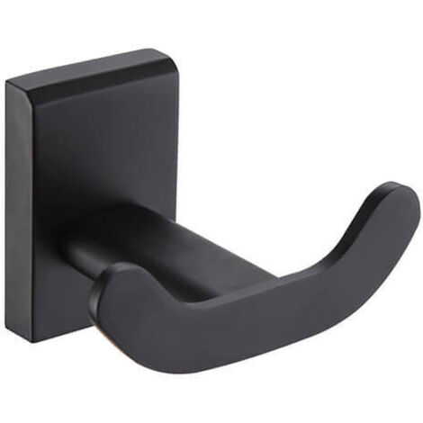 Showerdrape Unity Black Stainless Steel Wall Mounted Double Robe Hook