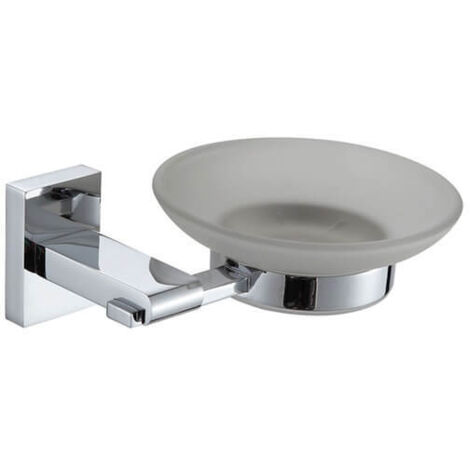 Showerdrape Unity Chrome Stainless Steel & Frosted Glass Wall Mounted Soap Dish