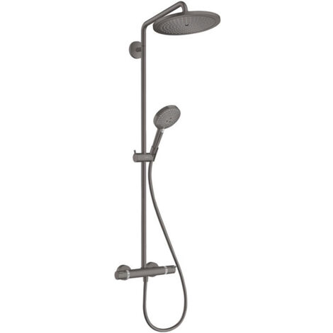 Showerpipe 280 1jetavec mitigeur thermostatique noir chromé brossé