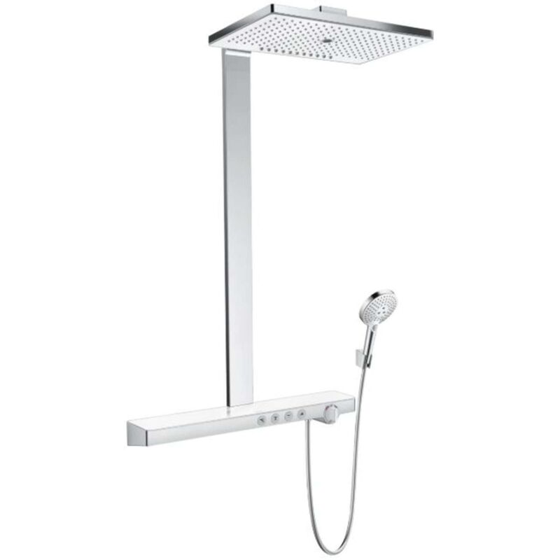 Rainmaker Select 460 tube de douche 27106400 blanc chromé , 3 jets, avec thermostat - Hansgrohe