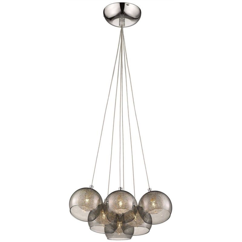 

SHROPSHIRE Lámpara colgante gris ahumado 6 luces