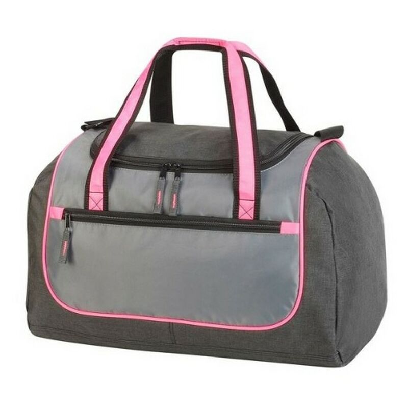 Shugon Rhodes Sports Holdall Duffle Bag (36 Litres) (Pack of 2) (One Size) (Silver/Charcoal/Hot Pink)