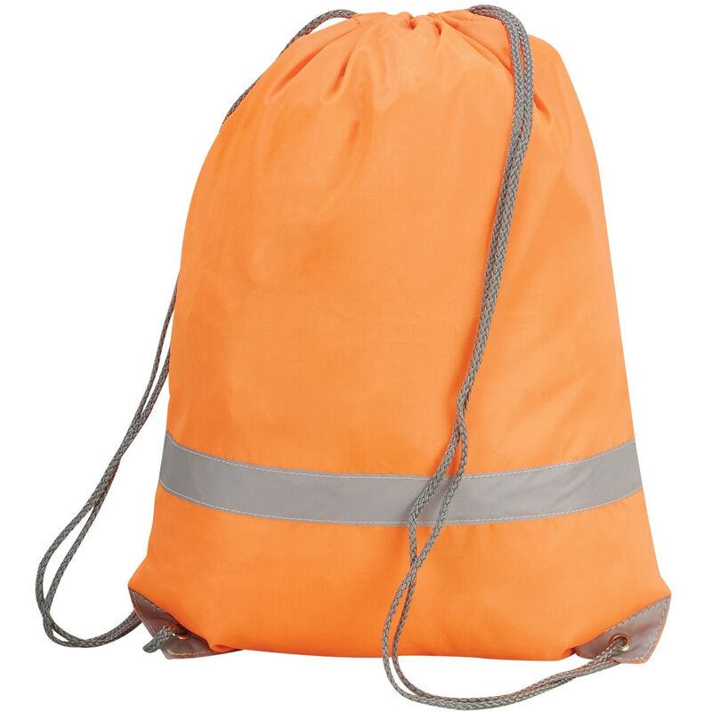 Stafford Drawstring Hi-Vis Tote Bag (13 Litres) (One Size) (Hi Vis Orange) - Hi Vis Orange - Shugon