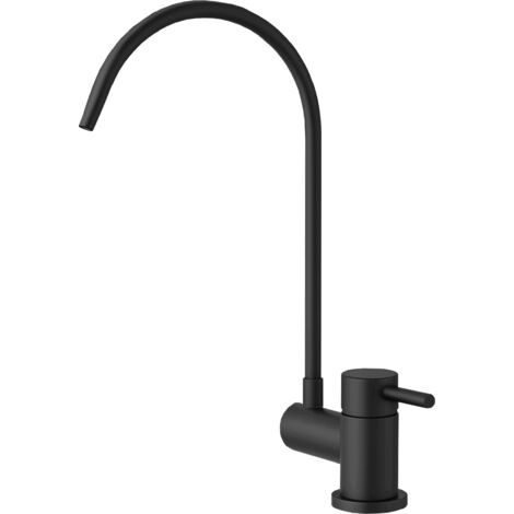 Shurity Simple Rubinetto di Prelievo 2 Vie Abbattibile Sottofinestra per Depuratori d’acqua 1/4” Nero Opaco