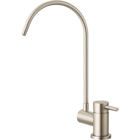 Shurity Simple Rubinetto di Prelievo 2 Vie Abbattibile Sottofinestra per Depuratori d’acqua 1/4” Nickel Spazzolato