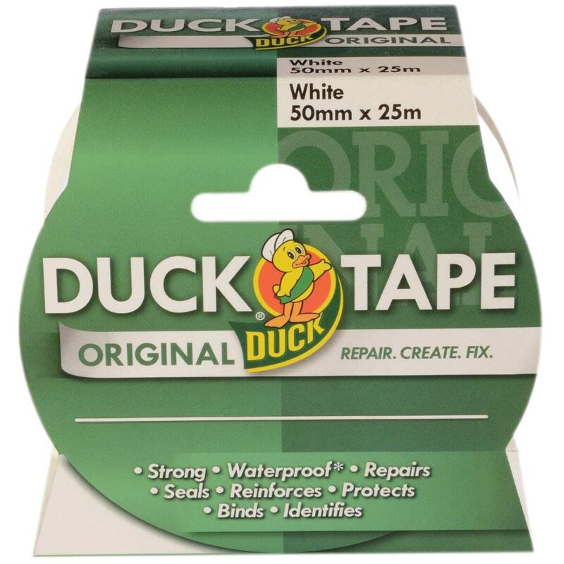 Shurtape Duck Tape® Original 50mm x 25m White - Heavy-Duty Adhesive Tape for Crafting and Repairs